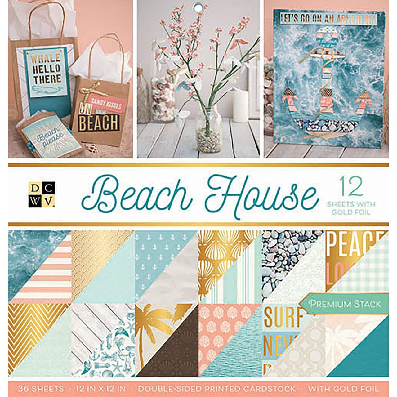 DCWV Beach House 12&#x22; x 12&#x22; Double-Sided Cardstock, 36 Sheets